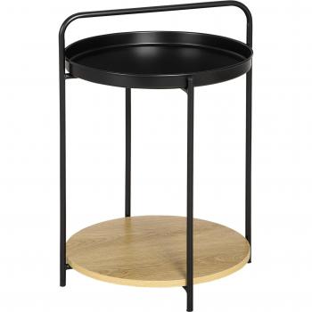 Mesa Auxiliar Moderna Homcom con Bandeja Extraíble 60x43,5x42,5 cm