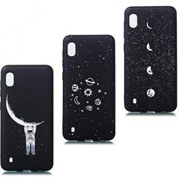 Cover Morbida HopMore 3X Galaxy A10 Nero Astronauta