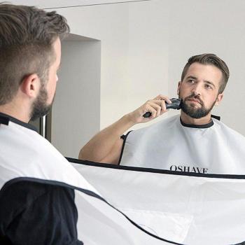 Beard Trim Catcher Bib with Suction Cups