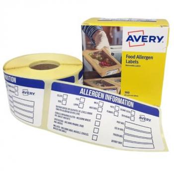Avery Food Allergen Compliance Labels 98x40mm (300 Labels)