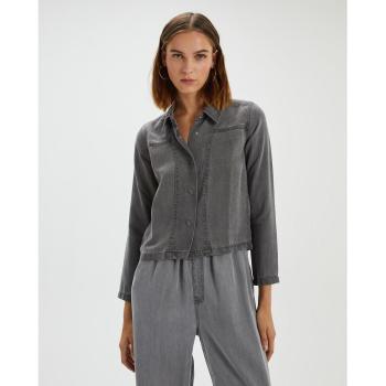 Camisa Fluida de Mujer en Tencel con Acabado Denim