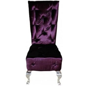 Casa Padrino Barock Esszimmer Stuhl Lila/Silber Designer Stuhl