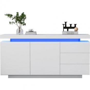 Merax 140 cm Sideboard – Hochglanz, LED und Fernbedienung