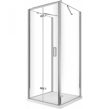 Cabina Doccia a 3 Lati con Apertura a Libro Pieghevole Pacchetto H.190 Cromo Trasparente Anticalcare Misure 87,5-90 Fisse + Porta 88,8-90,8