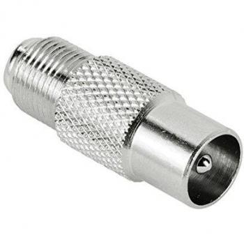 Hama F-Kupplung zu Koax-Stecker Adapter