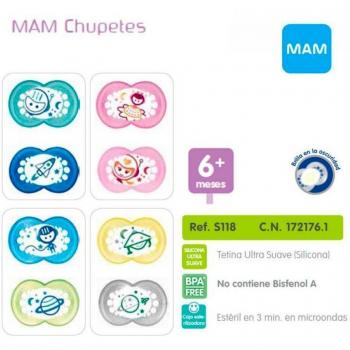 CHUPETE NIGHT SILICONA +6 MESES