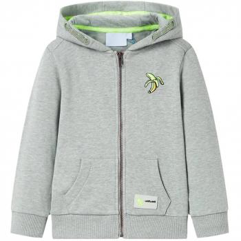 Light Khaki Melange Kids' Hooded Zip Sweatshirt 116