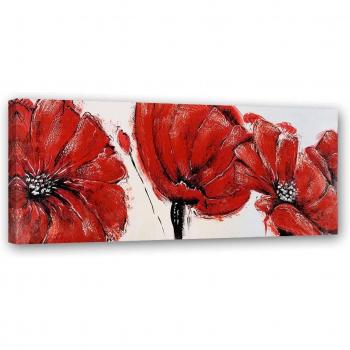 Fire‑Red Poppy Wall Decor – 3' x 1'