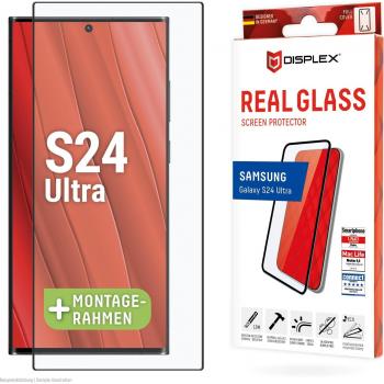 Displex Displayschutzglas »Real Glass FC«, für Samsung Galaxy S24 Ultra, Displayschutzfolie Displayschutz kratzer-resistent 10H splitterfest
