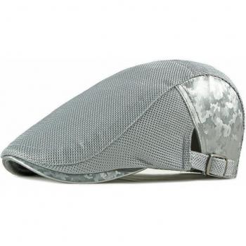 Solid Color Cotton Flat Peak Newsboy Cap