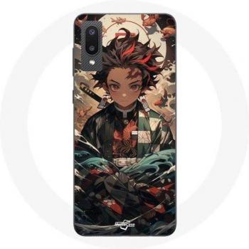 Coque Negro Tanjiro Demon Slayer para Samsung Galaxy A02