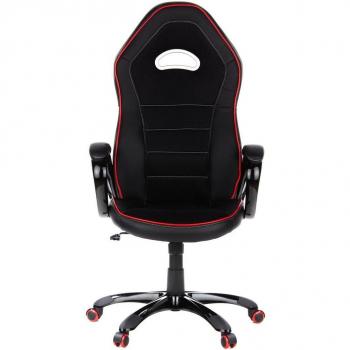 HjH Office 621720 Highback Chefsessel – Sportsitz PACE 100 – Kunstleder in Schwarz/Rot – Gaming‑Bürostuhl