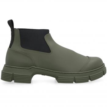 Women's Green Ganni Crop City Rubber Boots with Size 40 and S2024, Color 861