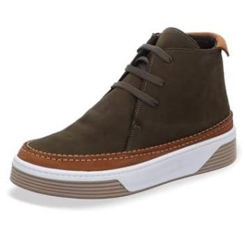 Damen‑Stiefelette Gemini – 41 Schnürung – Grün (Khaki) – Glatte Lederschuhe