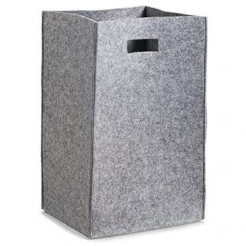 Cesto Portabiancheria in Feltro Grigio 35 x 30 x 55 cm Zeller