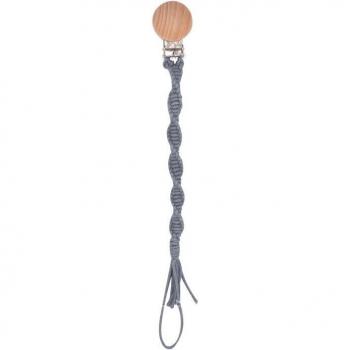 Chupete gris para niños con clip