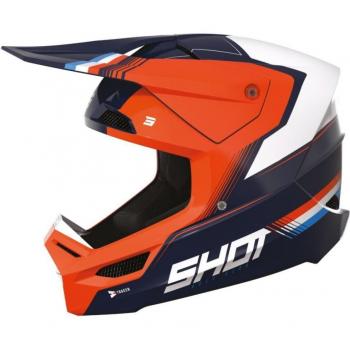 Casque moto cross enfant Shot Furious Tracer Blanc Orange M