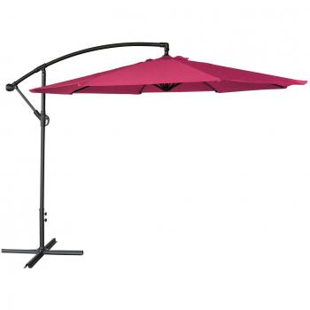 Parasol déporté rond OAHU 3,50m fuchsia