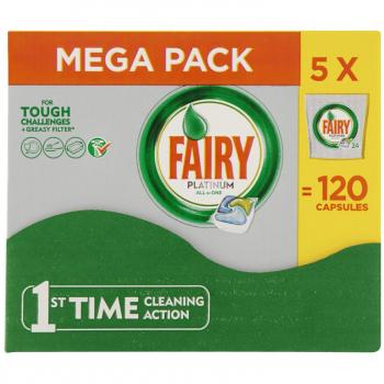 Fairy Platinum All-In-One Dishwasher Tablets Bulk, 120 Tablets 24 x 5 Original