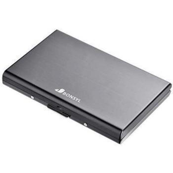 Porte-Carte de Crédit en Métal Noir pour 6 Cartes