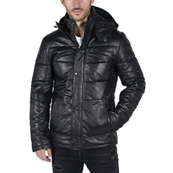 4XL TruClothing Men’s Black Hooded Quilted Puffer Coat