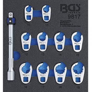Set de clés Crowfoot BGS 9817 pour modèle 1/6, 10 mm – 19 mm