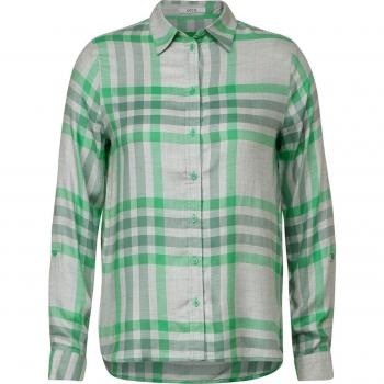 Cecil Damen Bluse, kariert, hüftlang, grau melange