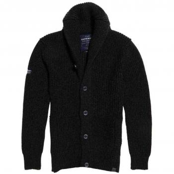 Schwarze Jakob-Strickjacke Herren XXL Superdry