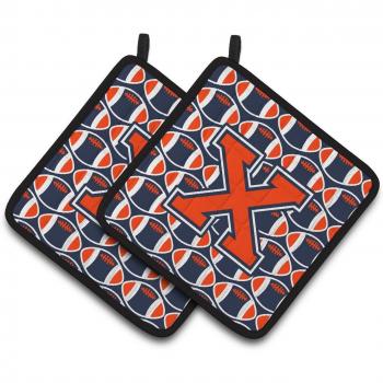 Caroline's Treasures Orange Blue White Pot Holders
