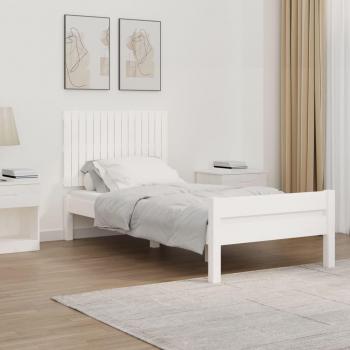 VidaXL Cabecero de cama pared madera maciza pino blanco 95,5x3x60 cm