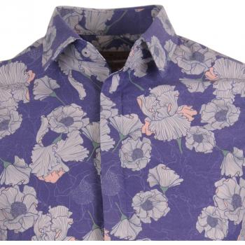 Gentilbay Männer Vintage Floral Slimfit Langarm Sporthemd DPD180