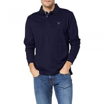 Polo Rugby GANT 100% Coton, Bleu, Taille 48