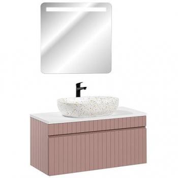 Meuble vasque design avec miroir LED
