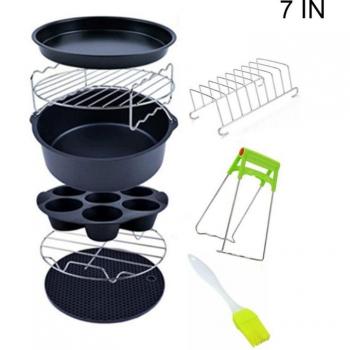 Pack 9 Unidades: Freidora de Aire con Bandeja Pizza, Grill y Rack Vapor
