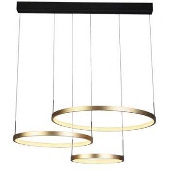 Grace 3 Ring Black and Gold LED Pendant Ceiling Light