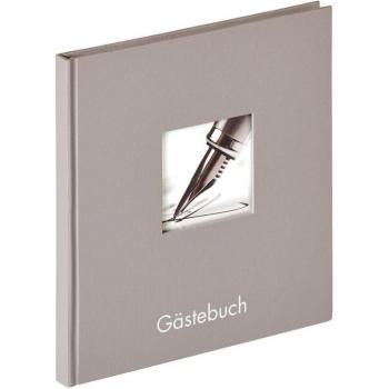 Album degli ospiti grigio con goffratura 23x25 cm