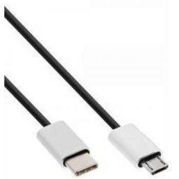 Cable de transferencia InLine 35844 – 1,5 m, Micro‑USB a USB‑C (negro)