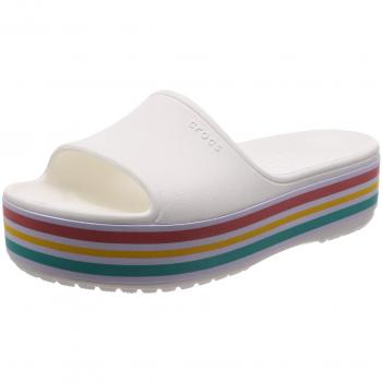 Crocs CB Platform BLD Color Slide U Sabots Enfant, Blanc
