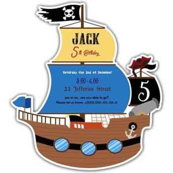 Fournitures invitation bateau pirate anniversaire