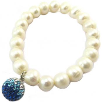 Bracciale Mineralia Biwa 8 mm tonalità bianca-azzurra