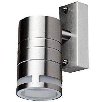 V-TAC VT-7505 IP44 Glass GU10 Wall Adapter Stainless Steel 1‑Way
