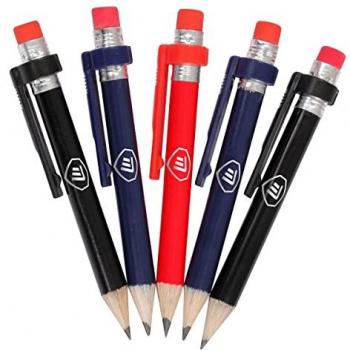 Golfers Club Pencil Kit – 5 with Eraser, Clip, and Scorecard Holders