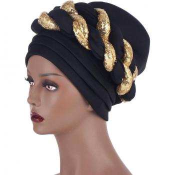 Glitzernder Zopf-Turban