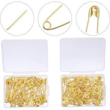 Pasadores de costura DIY, acero inoxidable, 28mm/38mm, dorado/plateado, 3 y 2 cajas