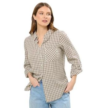 M&Co Checkered Cotton Top for Women, Size 18, Multi‑Hue