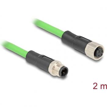 DELOCK 80407 M12 D-Coded 4-Pin Cable, 2m Length