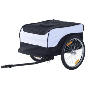 HOMCOM Folding Bike Trailer Cargo Carrier with Removable Cover and Hitch