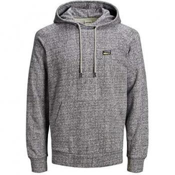 Jack & Jones Jcowind Sweat Hood Noos Pull, Gris Foncé (Gris Foncé Détail du Mélange: Mélange)
