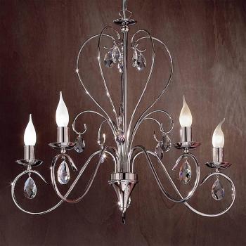 ORION Five-Bulb Fioretto Chandelier with Asfour Crystals