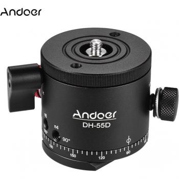 Andoer DH‑55D HDR Panorama Ball Mount – Aluminum, 15 kg Max Weight